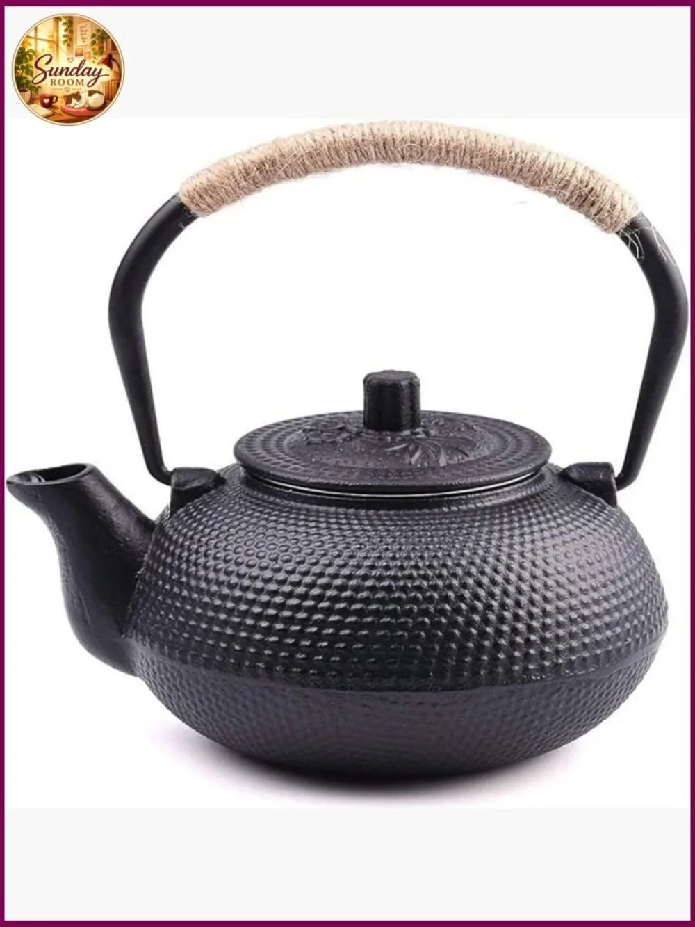 Cast Iron Teapot with Stainless Steel Infuser 22 oz Stovetop Safe Enameled